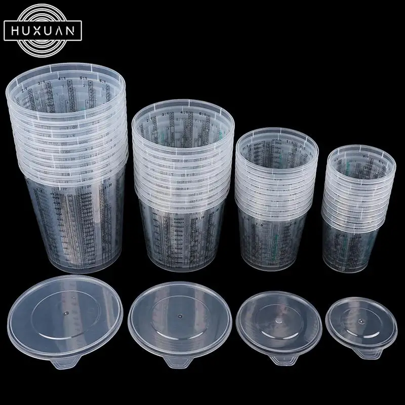

10Pcs 385ML/650ML/1200ML/2000ML Spray Gun Paint Tank Paint Spray Gun Mixing Cup No Clean Disposable Measuring Cup Lacquered Cup