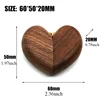 1PCS Free Engraving Name Love Heart Shaped Walnut Wood Ring Box For Wedding Ceremony Jewelry Box Storage Proposal Wedding Gift 5