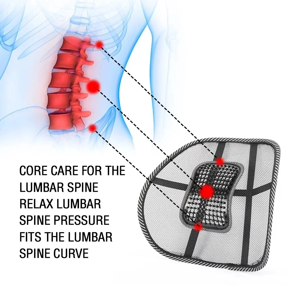 Universal Office Chair Lumbar Back Support Spine Posture Correction Back Pillow Car Cushion for Car Truck Seat 3