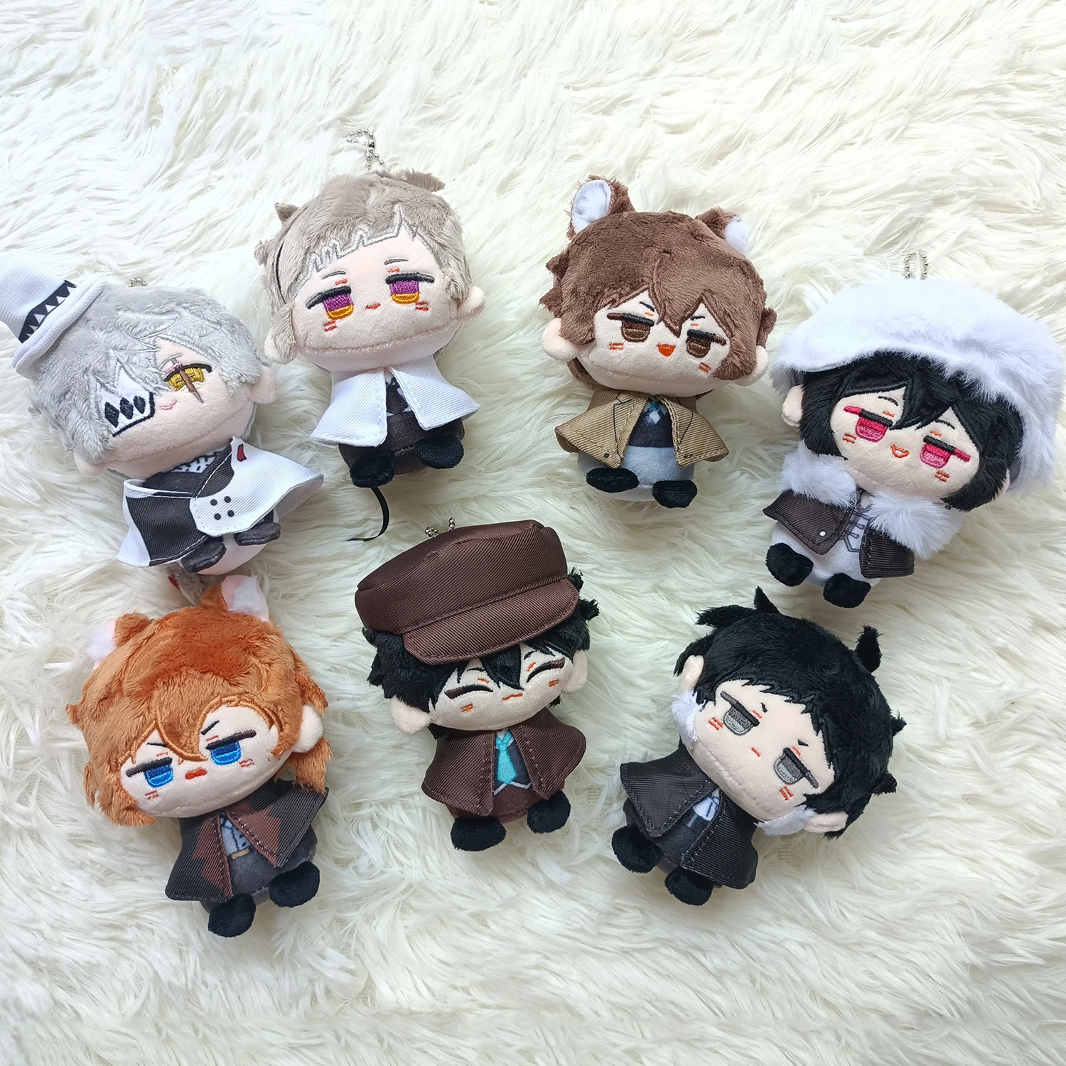 Kila Mila Anime Plush Doll Dazai Osamu Nakahara Chuuya Edogawa Rampo Mini Pendant Keychain Cute Toy Kids Gift( Nakajima Atsushi main image 1