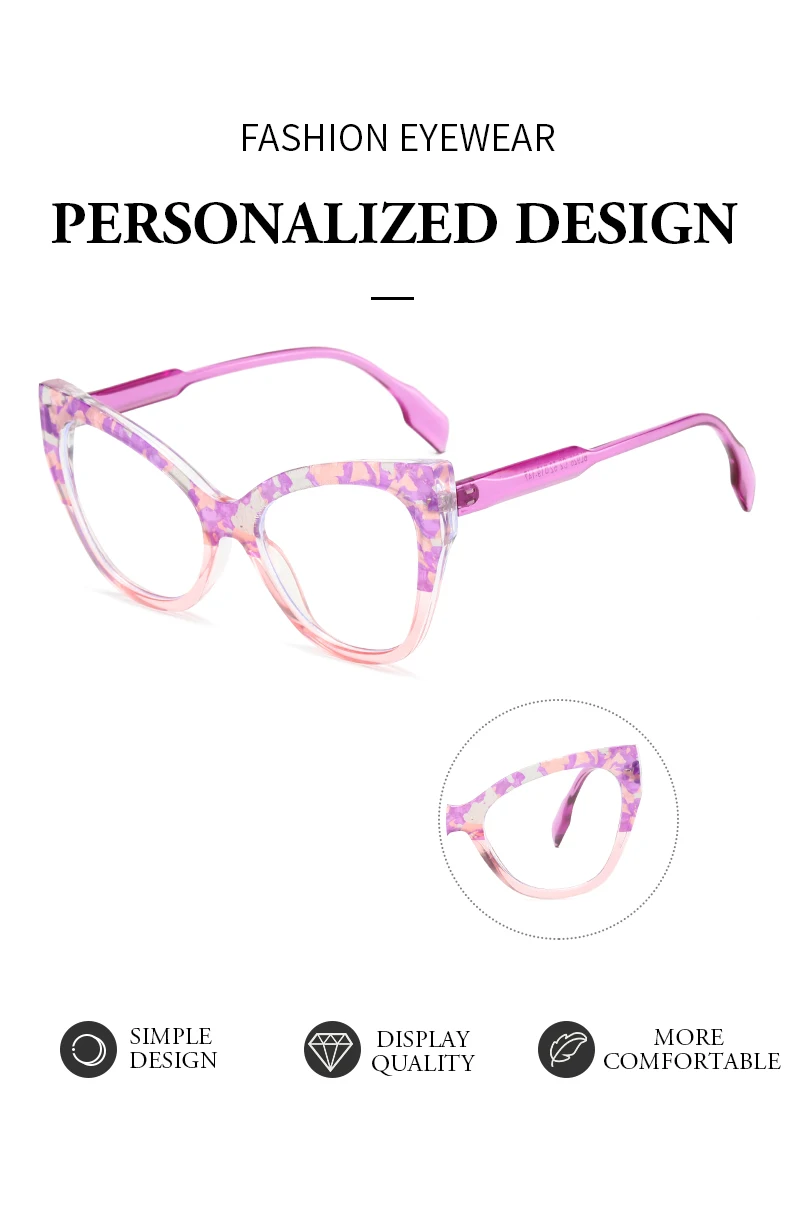 Stilvolle Cat-Eye-Brille mit blauem Licht blockierend – Unisex, trendig, vielseitig und augenschützend – Detail 2