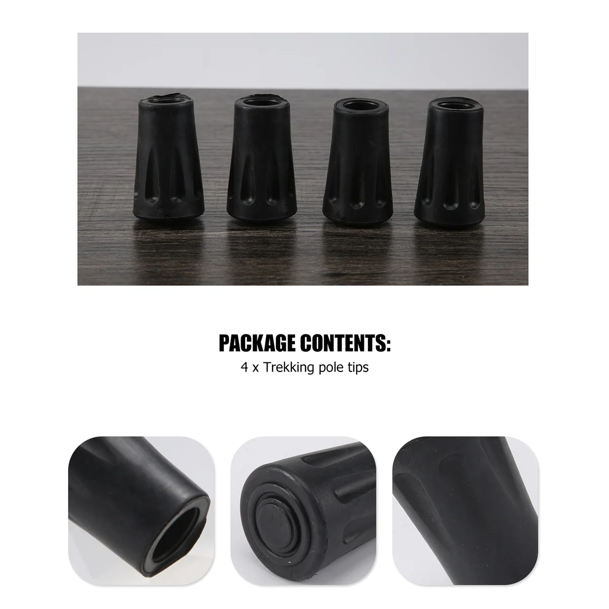 Replacement Rubber Tips End for Hiking Stick Walking Trekking Poles 4cm 4 pcs