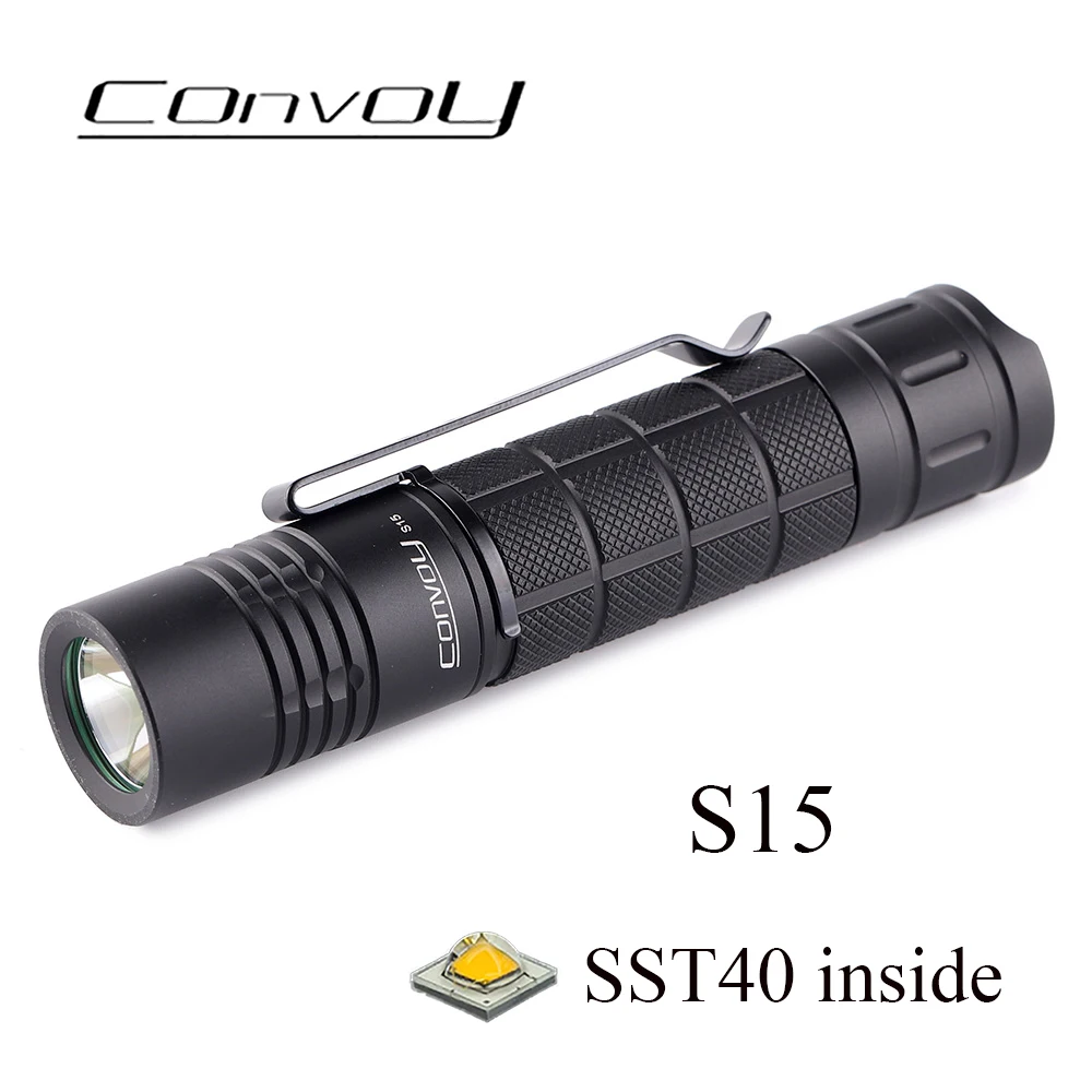 

Фонарик Convoy S15 с фонариком SST40, 4 режима, 18650 лм