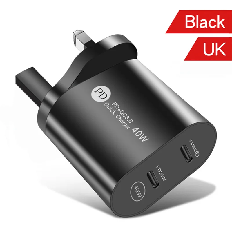 ANSEIP Dual Type c 40W charger QC 3.0 Wall Fast charge adapter Usb c Quick Charge For iPhone 13 12Pro iPad Huawei Xiaomi Samsung usb 5v 2a Chargers