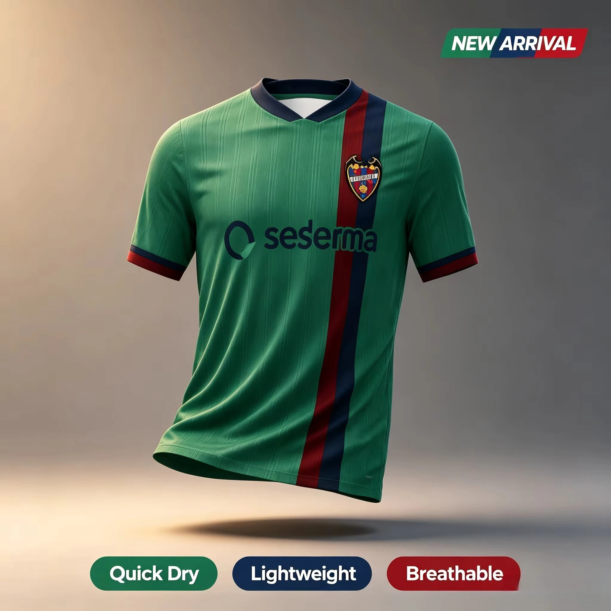 26-27 Unisex Levante Heimtrikot 3D-Gedrucktes Kurzarm-Sporttrikot Komfortables T-Shirt für Erwachsene, Familie und Kinder