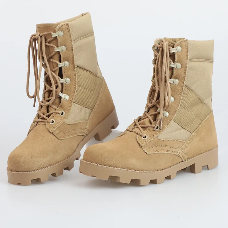 

Zipper free combat boots Outdoor men's military boots puncture proof training ground Desert combat boots M989