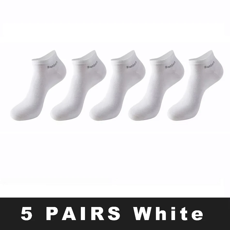 5/10/15 Pairs Men's Bamboo Fiber Socks Short High Quality New Casual Breatheable Anti-Bacterial Man Ankle Socks Men Size 38-45