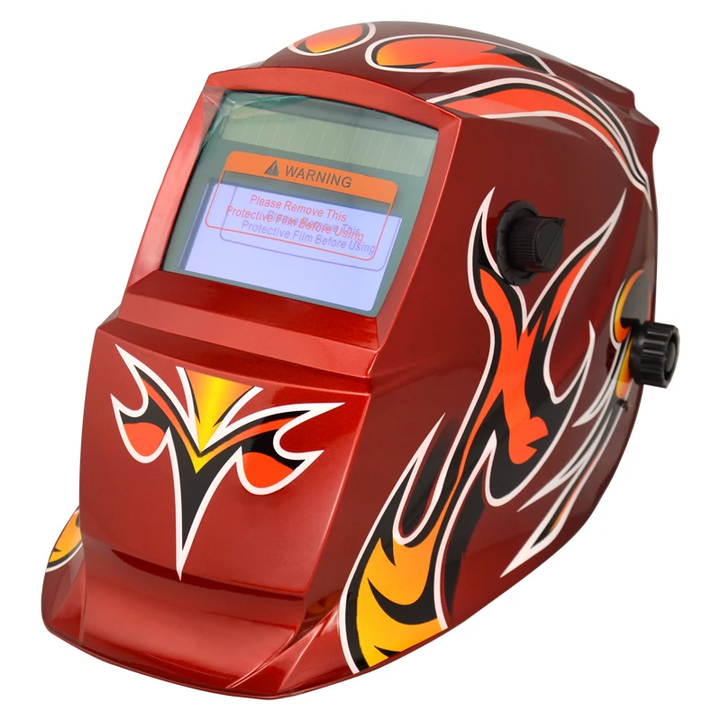 

TRQ Solar Powered Welding Helmet Shield Auto Darkening Hood with Adjustable Shade Range 4/9-13 for Mig Tig Arc Welder Mask