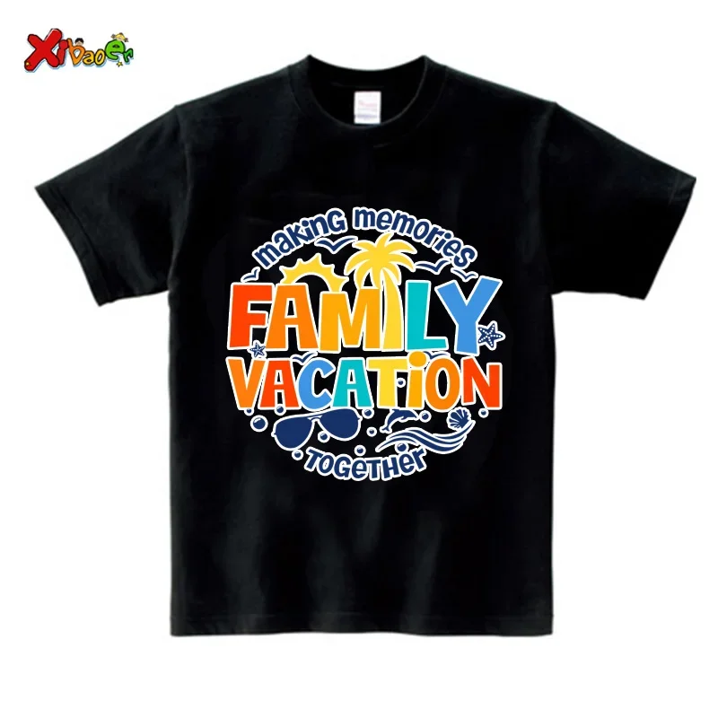 Family Vacation T Shirt 2024 Matching Family Outfits Trip Shirts Kids Party Clothes Family Look Mom and Daughter Matching 5