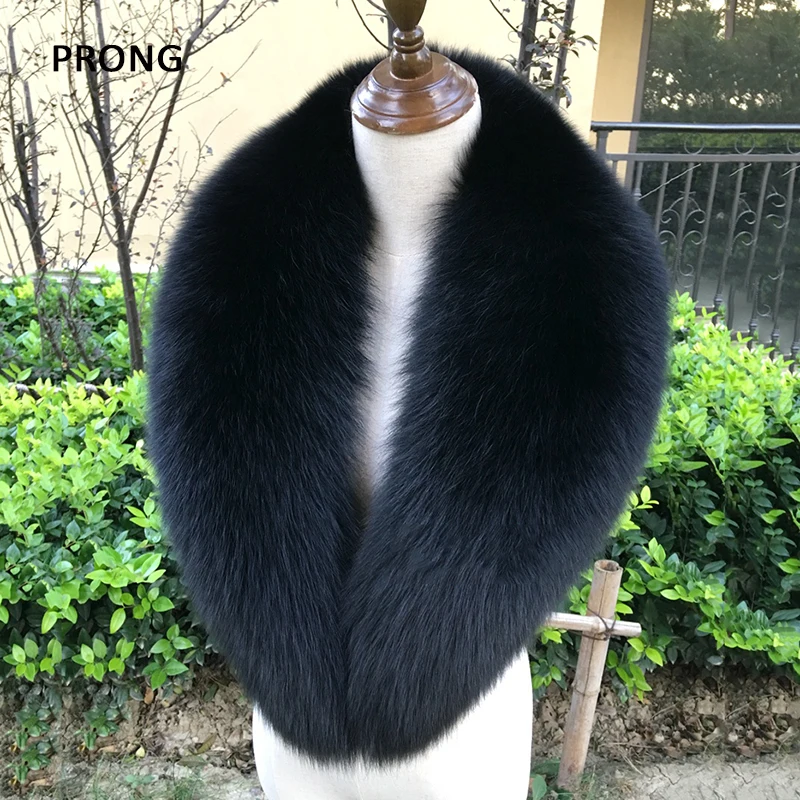 Real Fox Fur Collar For Women Men Coat Jacket Shawl Wraps Winter Warm Fur Collar Extra Large Size Neck Warmer Fur Scarf Shawls 2