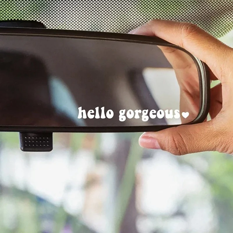 1pcs Car Vanity Mirror Stickers You are Enough Love You Number Rearview Mirror Decal Sticker Waterproof Good Cups Bowls Sticker