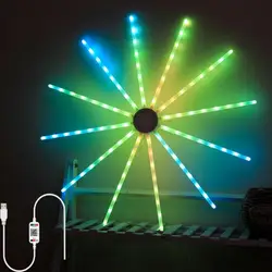 Sun Light Remote Control Explosion Flash Fan Lamp Fireworks Decorative Lights Meteor Shower Lamp String Home Decor Tool