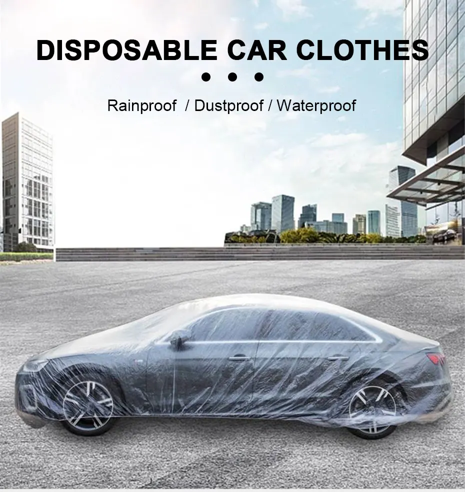SEAMETAL Disposable Car Cover Indoor Dustproof PEVA Car Cover Transparent Soft Scratch-Free Auto Exterior Protector Universal 7 SEAMETAL Disposable Car Cover Indoor Dustproof PEVA Car Cover Transparent Soft Scratch-Free Auto Exterior Protector Universal 1