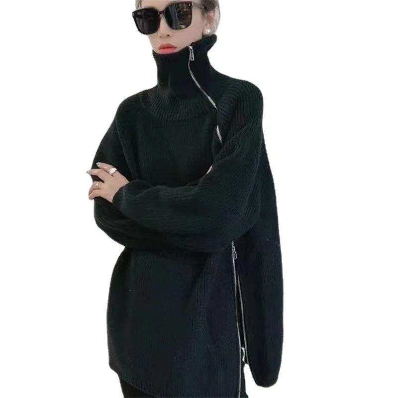 Women Thick Turtleneck Sweater Long Sleeve Knitwear