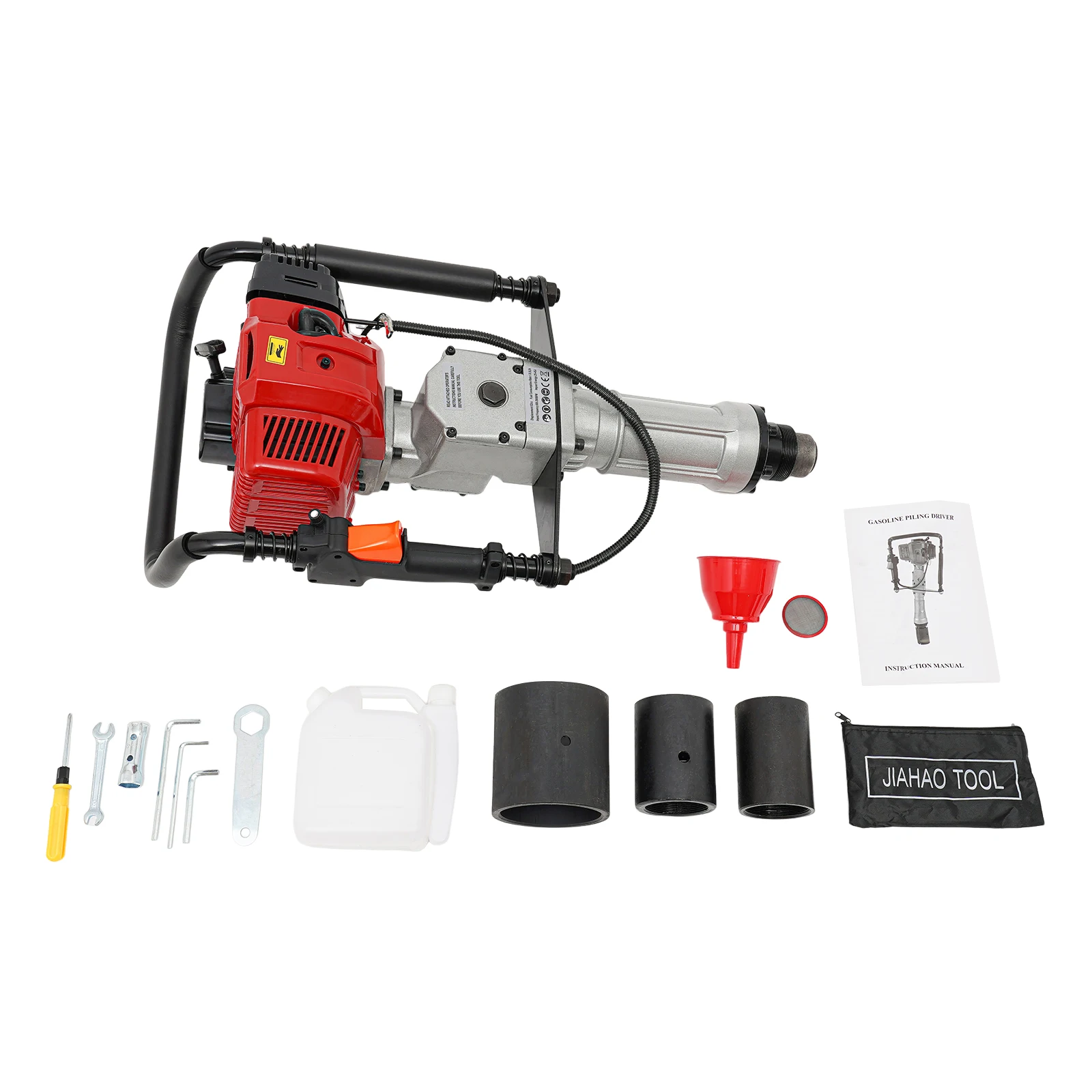 52cc Pile Driver 1900W Gasoline Two-stroke Post Driver Petrol Garden Fencing Tool Machine 55-70-100mm Sleeve 6