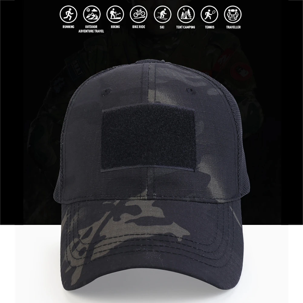 Tactical Hat Outdoor Sport Snapback Stripe Camouflage Baseball Cap Mesh