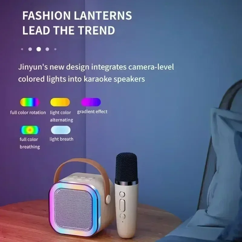 K12 Bluetooth Speaker Portable Karaoke Machine 5.3 PA System With 2 Wireless Microphones Home Family Singing Children's Gifts bluetooth speaker