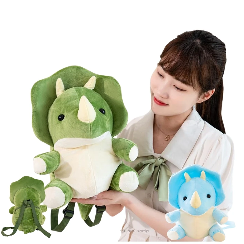 

Рюкзак 45 см Triceratops, мягкая плюшевая сумка с животными для детского сада, Необходимая сумка для путешествий, дизайн на молнии для студентов, подарок на день рождения ребенка