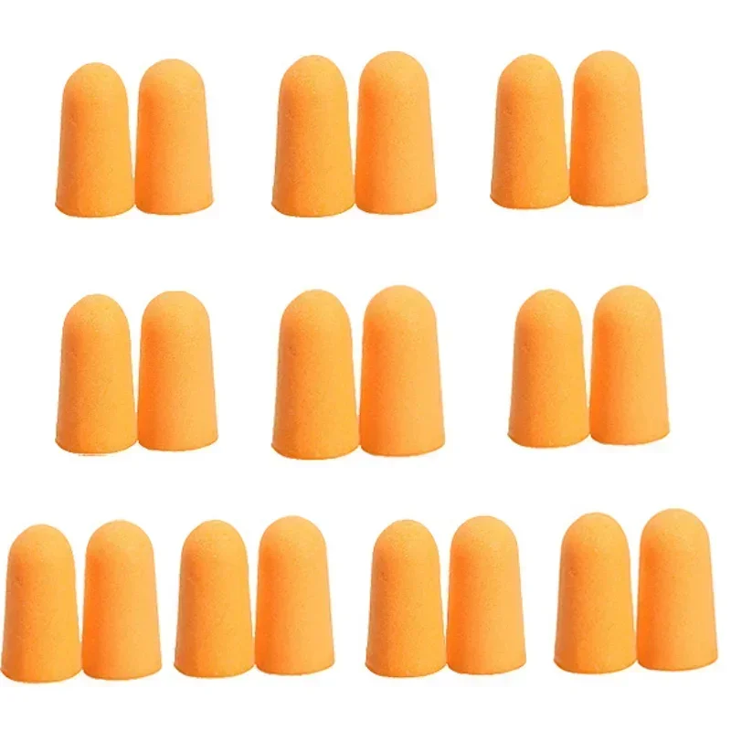 MOONBIFFY 10Pairs Soft Orange Foam Ear Plugs Tapered Travel Sleep Noise Prevention Earplugs Noise Reduction for Travel Sleeping