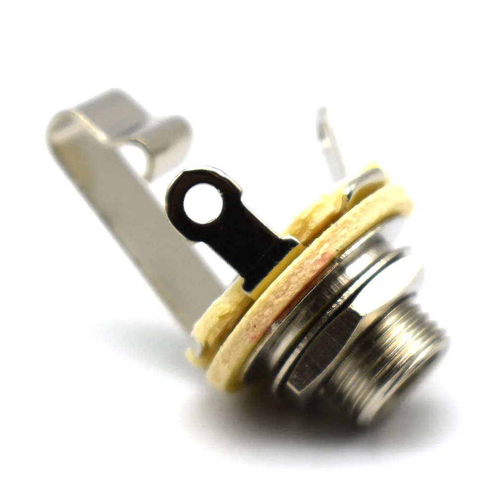 60Pcs Copper 1/4" Stereo Plug jack Connector 6.35mm 6.3mm Welding Type Panel Socket for Electric Guitar Bass