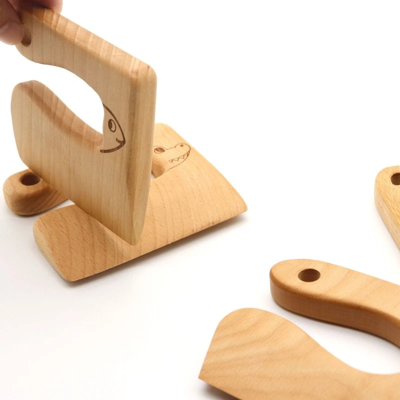 Educational Toys Kitchen Toys Pretend Kitchen Toys Safe Wooden Kids Knife Cooking Toy Simulation Knives Cutting Fruit Vegetable Children Kitchen Pretend Play Montessori Education