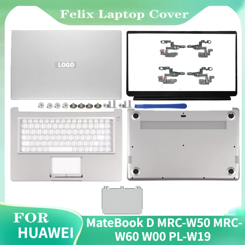 Nuovo Per Huawei Matebook D Mrc-W50 Mrc-W60 W00 Pl-W19 Laptop Lcd Cover Posteriore Cornice Anteriore Palmrest Cover Bottom Case 15.6"