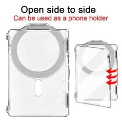 Clear Magnetic Card Holder Wallet Case with Stand Function - 2PCS (A - Transparent)