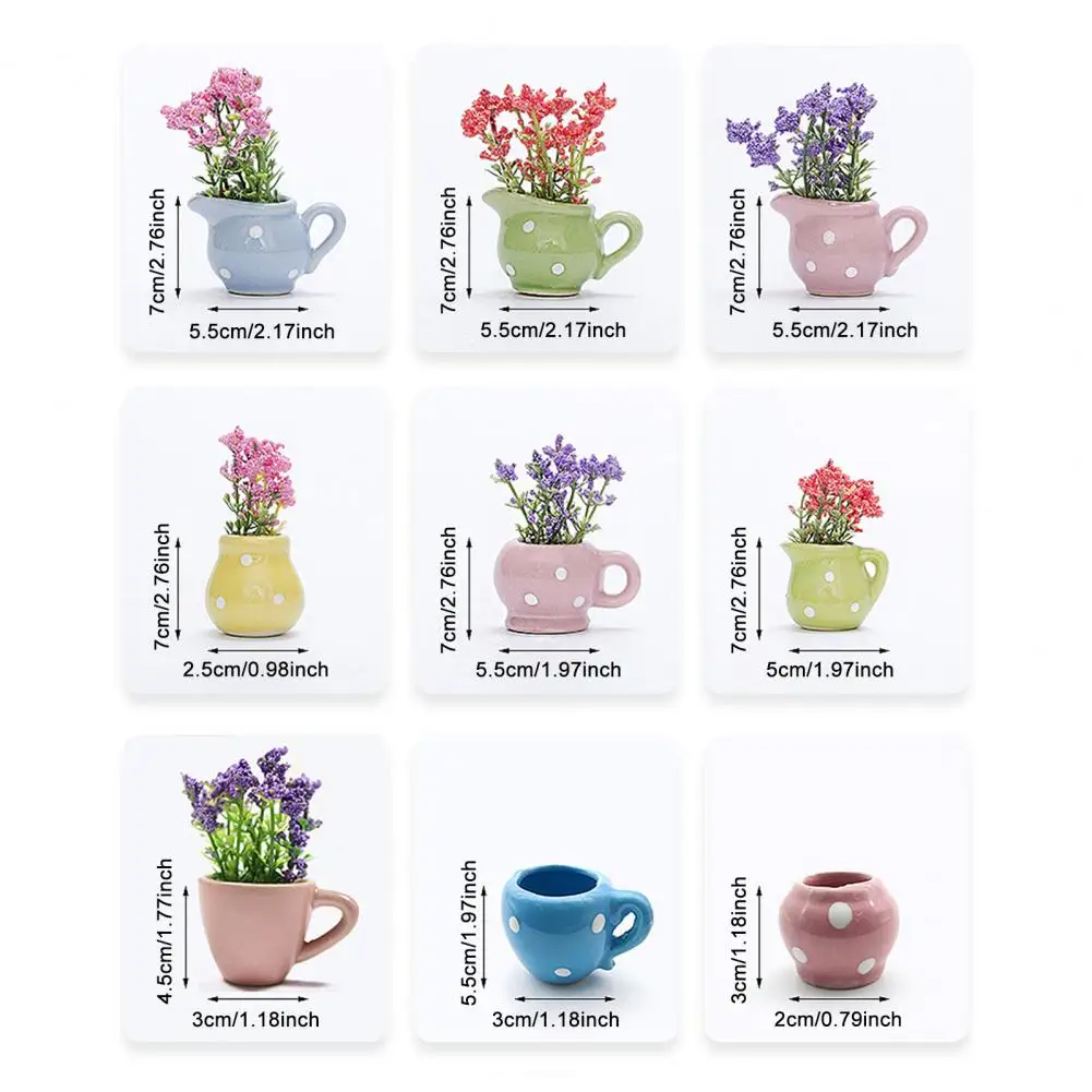 6/8 Pcs Mini Ceramic Vase Refrigerator Magnet Home Kitchen Locker Fridge 3D Miniature Flower Vase Magnetic Decoration Ornament