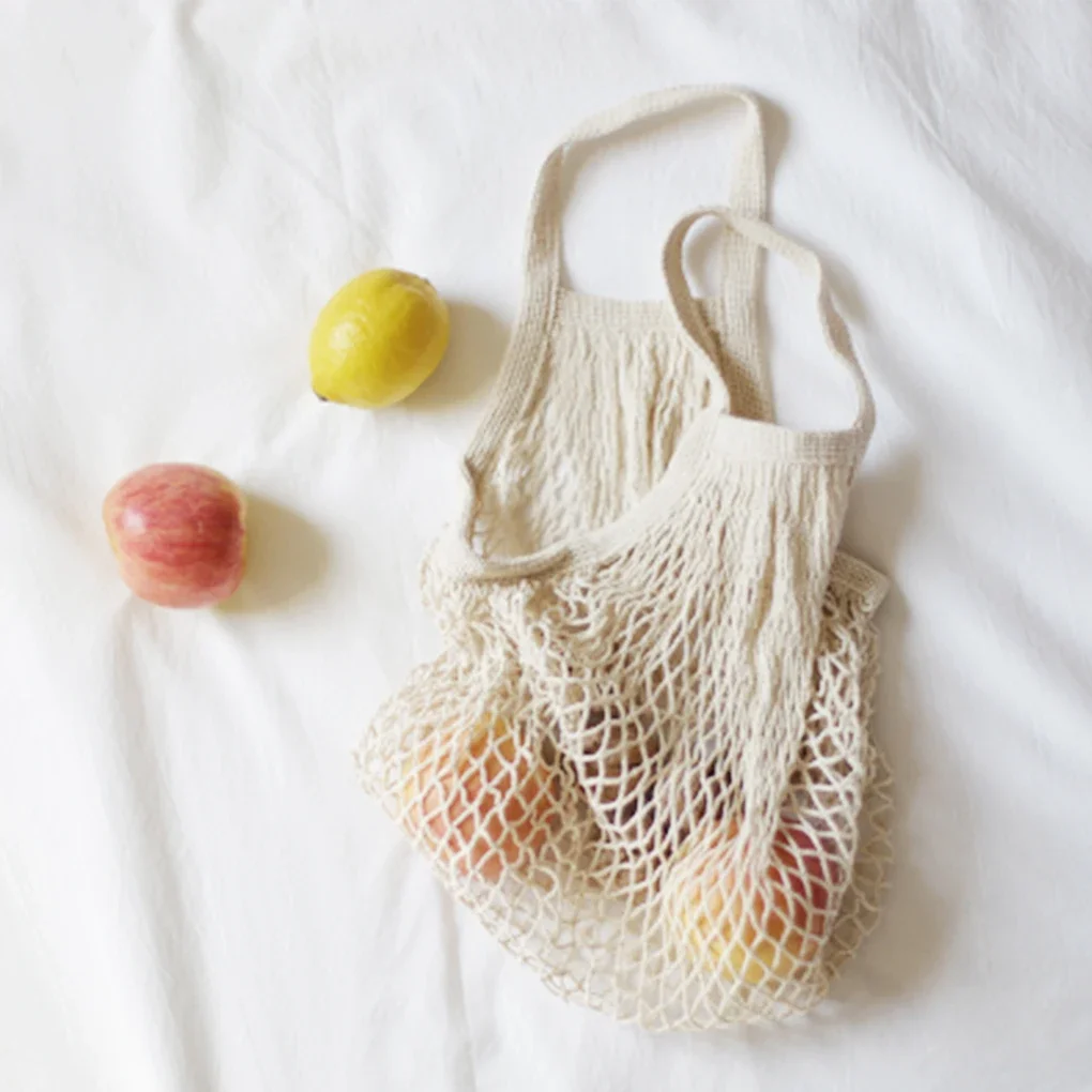 Cotton String Shopping Tote Bags 1/2pcs Fruit Vegetable Storage Organizer Reusable Washable Grocery Eco Friendly Mesh Bags