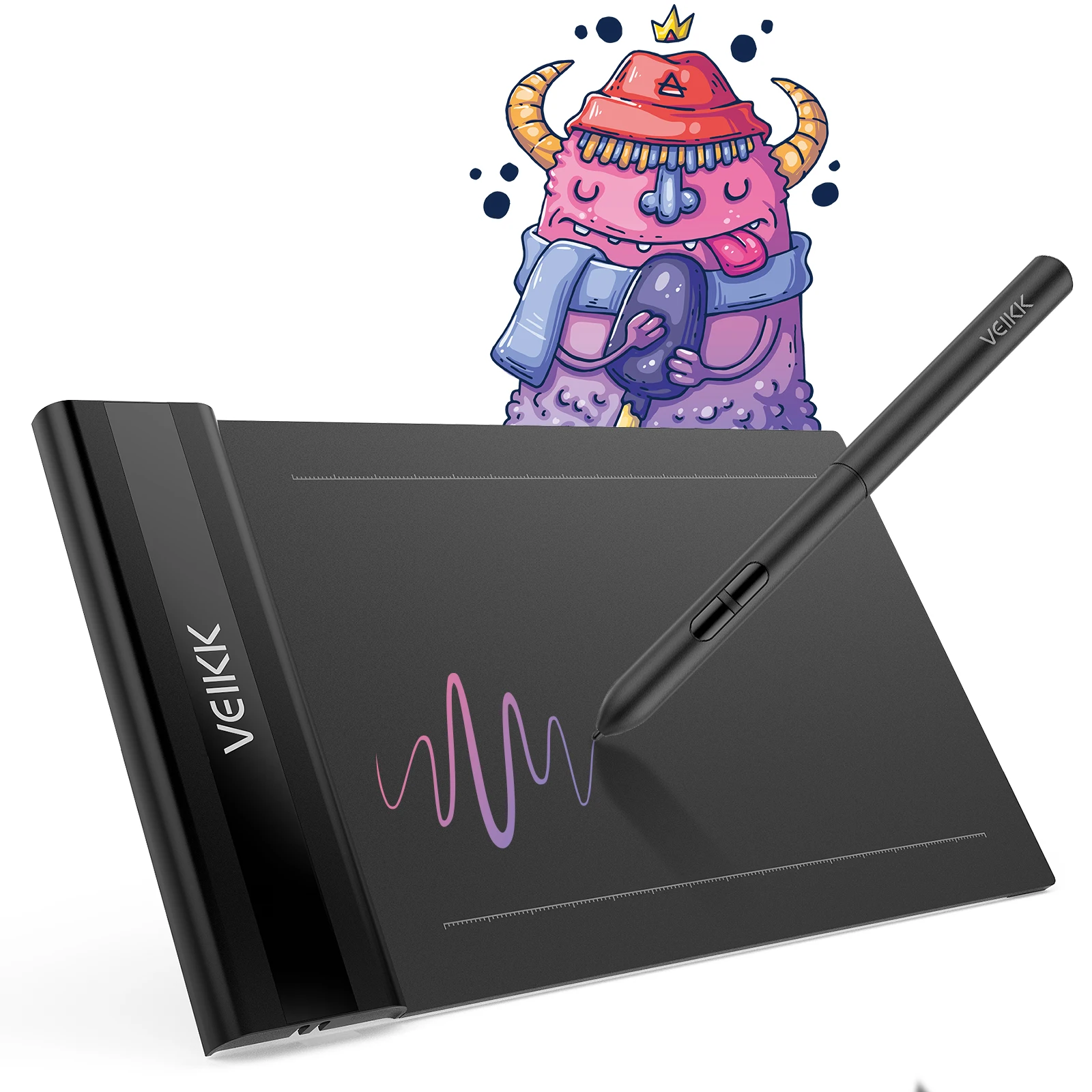 VEIKK S640 6x4 Inch Graphics Digital Drawing Tablet 8192 Level Battery Free Pen Support Android Windows Mac for Education OSU