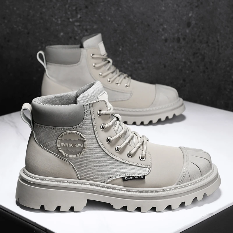 

Men's Chukka Boots Waterproof Leather Casual Lace Up Ankle Oxford Boots Daily Dress Shoes For Men