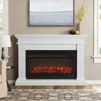 59" Landscape Electric Fireplace with Mantel for Living Room or Bedroom, Replaceable Fireplace Insert Heater, Log and Flame 2