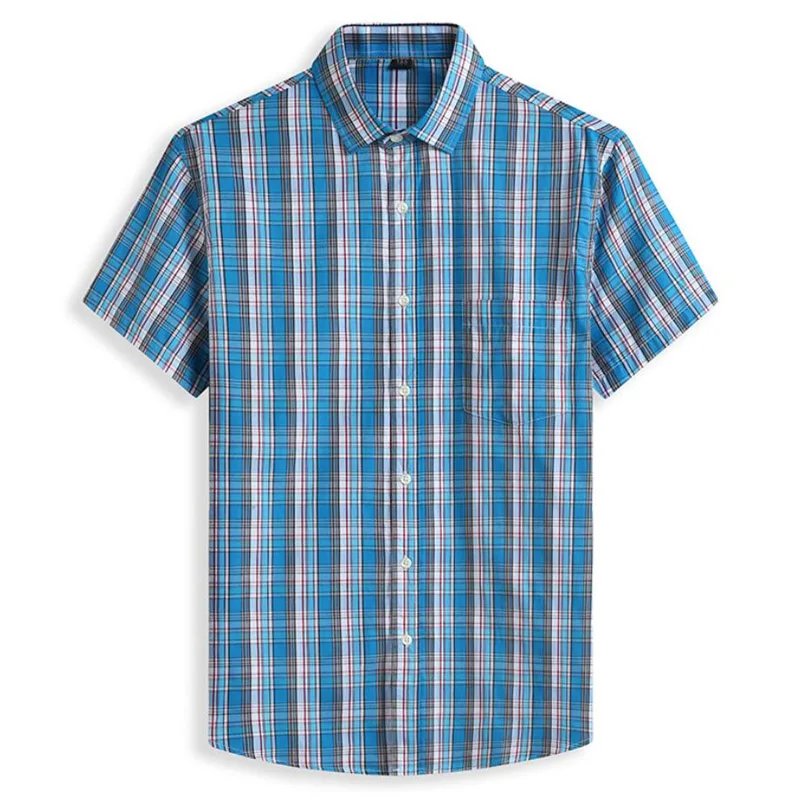Cotton Men's 5XL 6XL 7XL 8XL 12XL Plus Size Fashion Casual Classic Style Comfortable Plaid Short Sleeve Shirt casual short sleeved shirt short sleeved shirt
