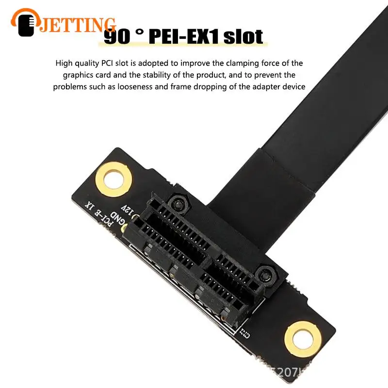 Dupla Pcie x1 Riser Cabo Cabo de Extensão Ângulo Direito Pci Express 1x Riser Card Extensor de Fita 90 Graus - Imagem 4