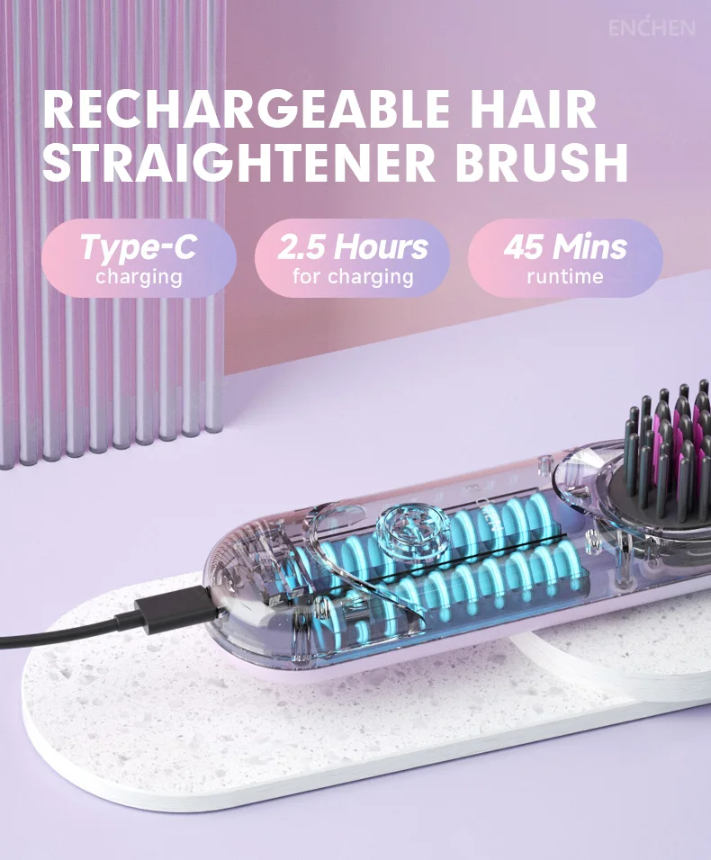 ENCHEN Mini Straightener Brush Image 8