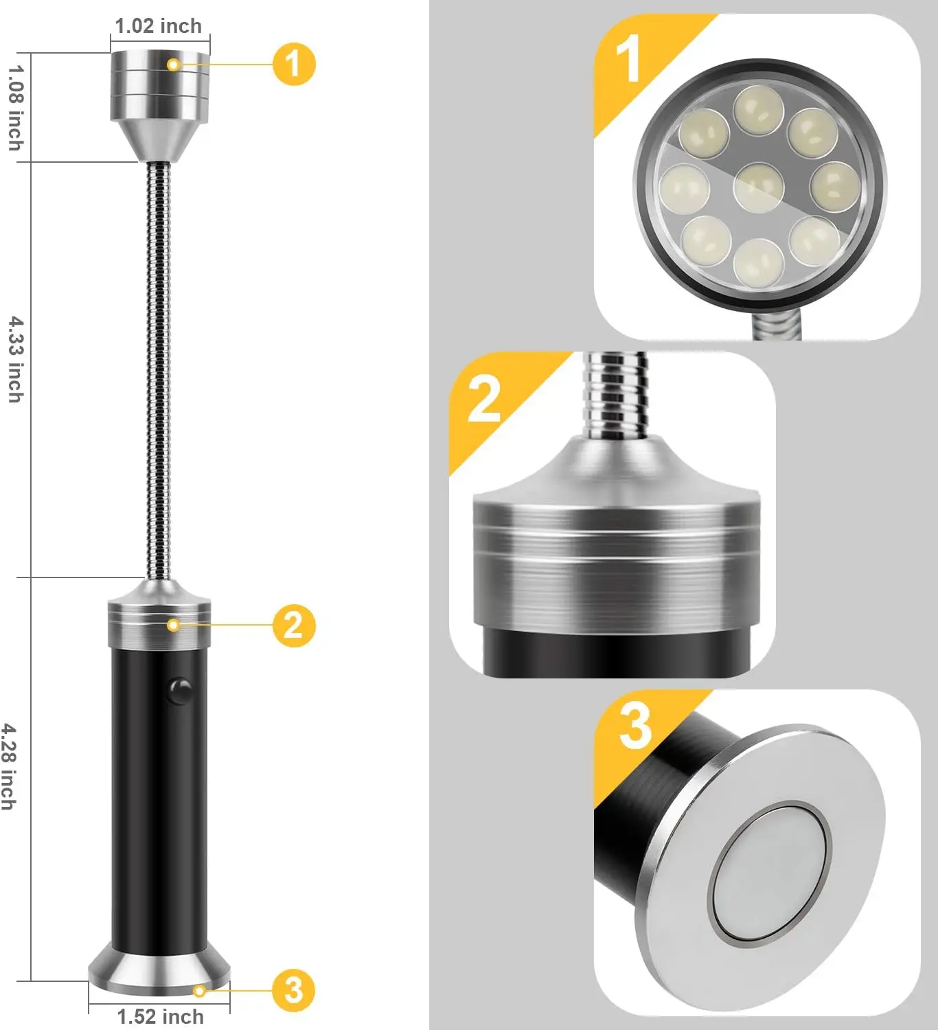 Barbecue Grill Light for Outdoor Grill Led BBQ Lights Gifts for Men Traeger Pit Boss Smoker Accessories Batteries Included