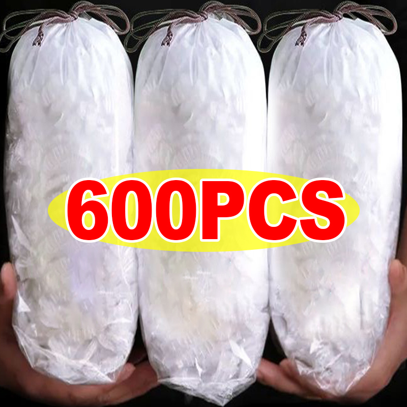 Wholesale Disposable Food Cover Large Transparent Kitchen Saran Warp Fruit Food Covers Elastic Headgear Shoe Cover Storage Bags