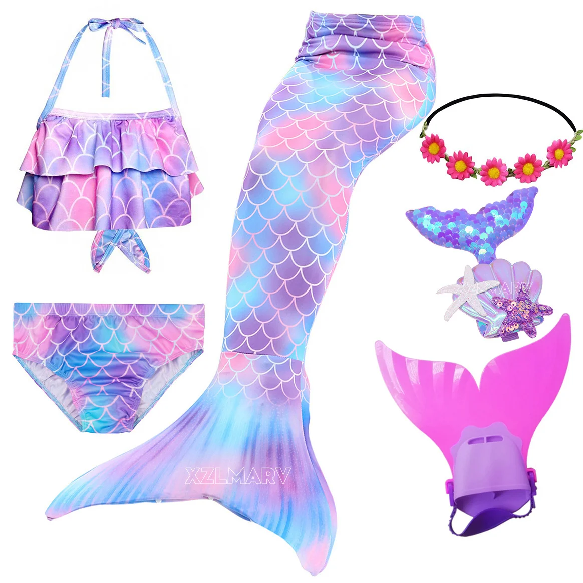Kids Mermaid Tails Girls Swimming Dresses Mermaid Swimsuit Purim Cosplay Costume Beach Costume Bikini Swimming Suit cosplay costume,mermaid costume