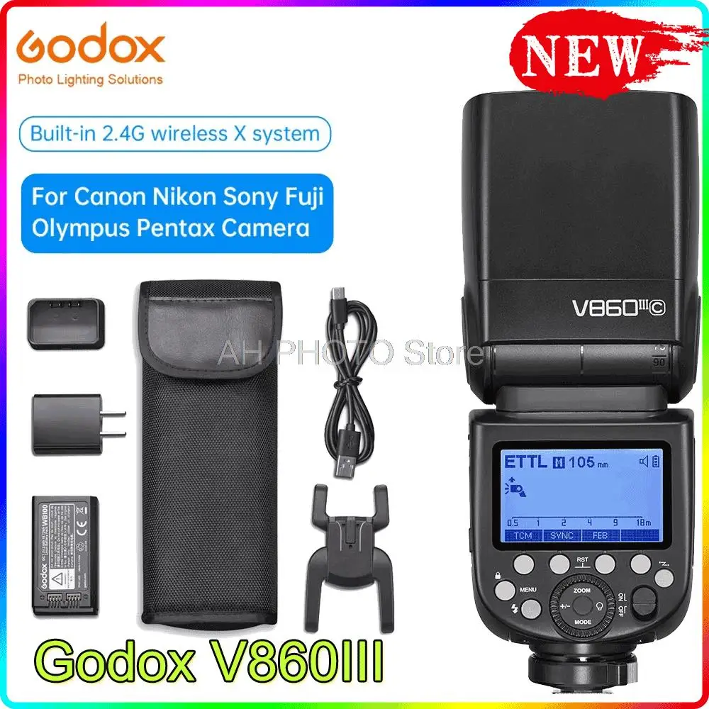 Вспышка Godox V860III V860 III для камер Canon Sony Nikon Fuji Olympus Panasonic Pentax | Электроника