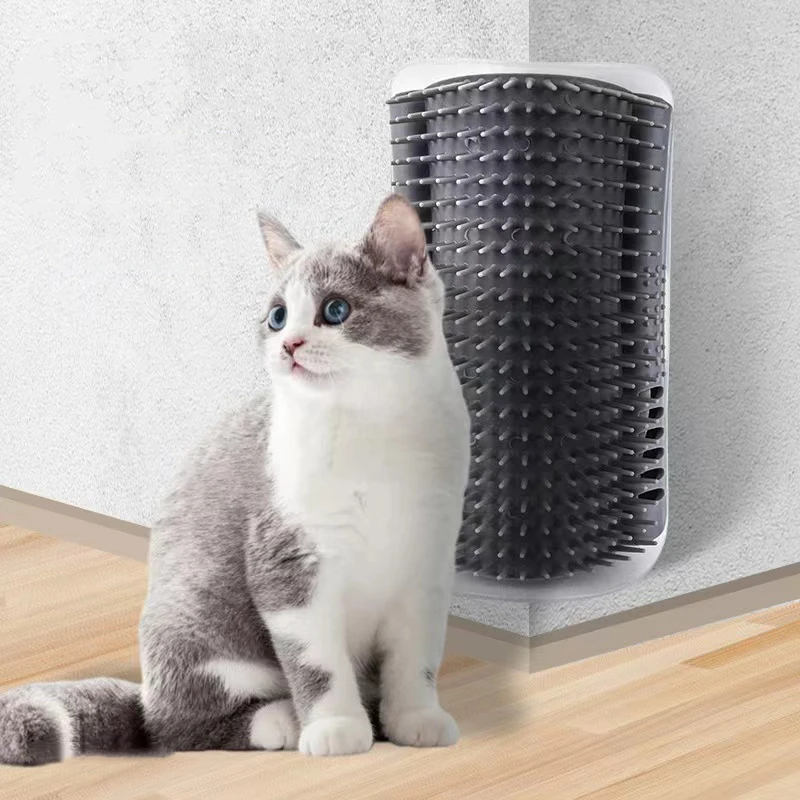 

Corner Pet Brush Comb Play Cat Toy Brush Cat Rubs The Face Tickling Plastic Scratch Board Bristles Arch Massager Self Grooming