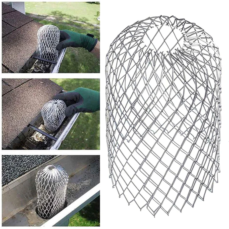 4 Pcs Rain Gutters Roof Guard Filters 3 Inch Expand Aluminum Filter Strainer Stops Blockage Leaf Drains Debris Drain Net Cover