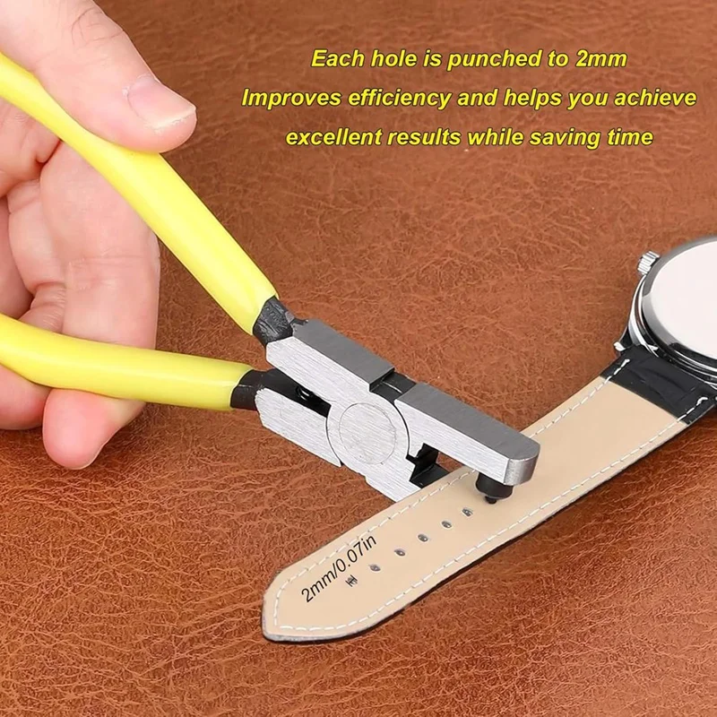 AA01-2Pcs Watch Band Leather Hole Punch Plier,2.0Mm Belt Hole Puncher For Leather Belt Punch Tool,For DIY Craft Shoe Fabric