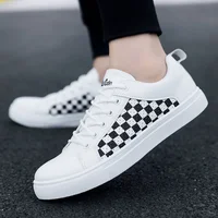 New 2025 Men's Low-Top Breathable Casual Shoes Checkerboard Large Size Waterproof Rubber Sole Leisure Shoes for Cement Ground