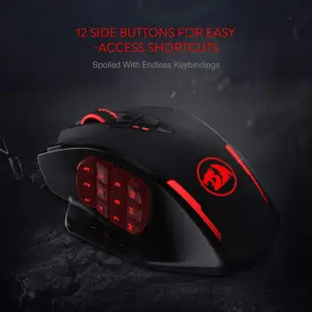 Redragon M913 Gaming 16000 DPI Wired 2.4Ghz Wireless RGB Optical Gamer Mice 16 Programmable Buttons, Black/White Mouse 2