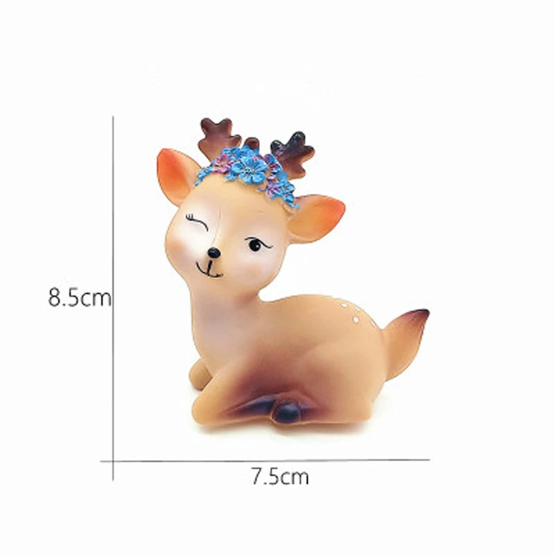 Deer Baby Birthday Cake Topper Acrylic Flowers for Kids Children Girls Little Gifts Cake Decorating Cupcake Animal Toppers,cake topper,cake decorations,cake toppers