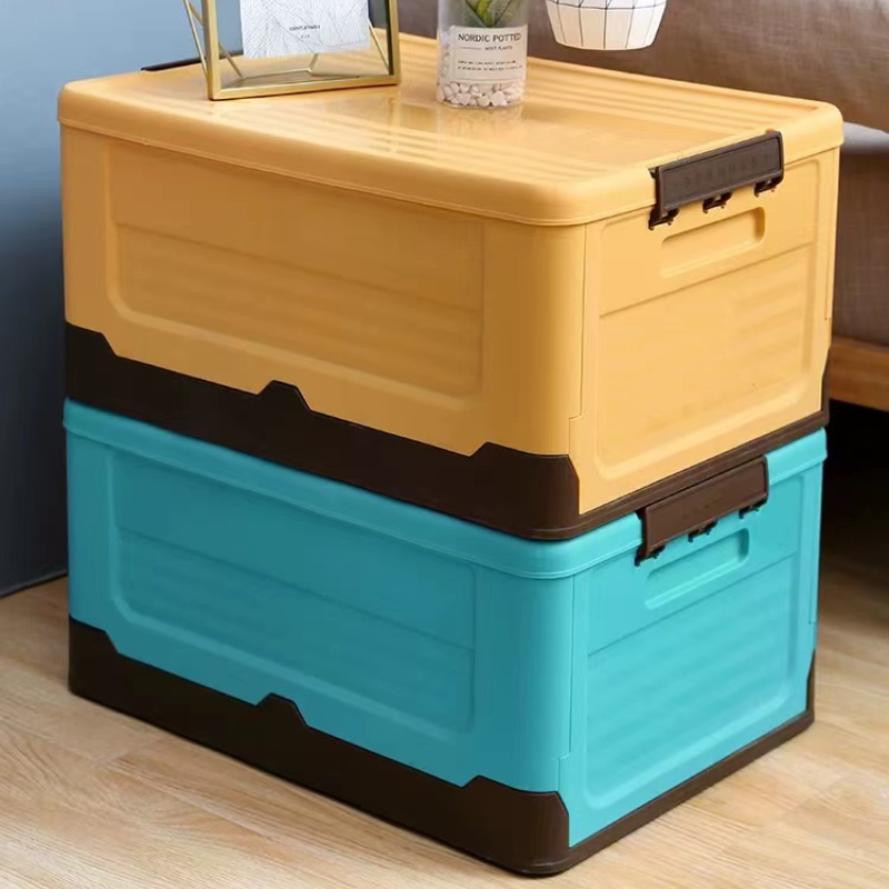 Foldable storage box for books, clothes, storage and arrangement Plastic household storage box Car folding space saving function