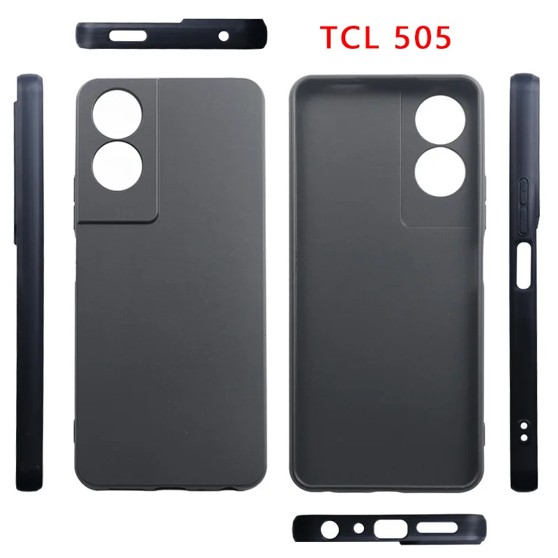 For TCL 505 Soft TPU Phone Case for Tcl TCL505 Tcl505 T509K T5094 Frosted Black Cover Silicone Protective Back Coque Shell 2