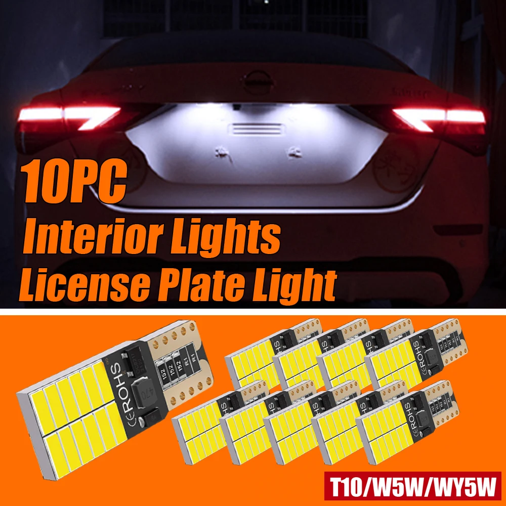 10pcs T10 W5W 194 168 Led Bulb Car Interior Light Parking Lamp For