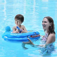 Baby Swimming Pool Float With Water Gun Accessories Shark Swim Ring Inflatable Floating Fun Toys Swim Seat Boat For 3-6Y 1