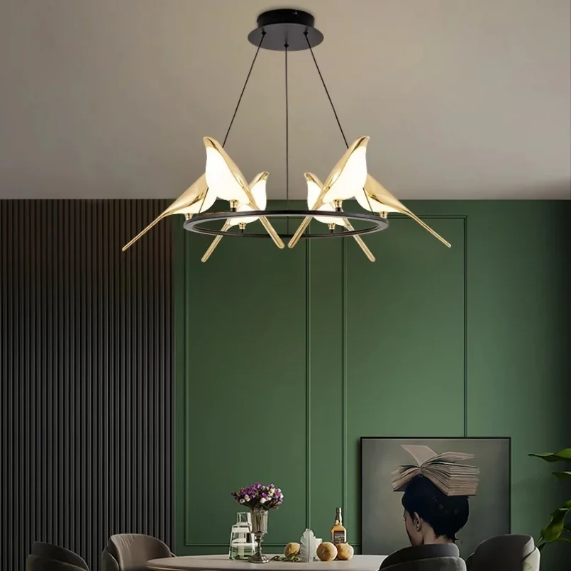 Led Bird Pendant Light for Living Room Kitchen Bedroom Restaurant Cafe Hanging Lamp Modern Decoration Ceiling Chandelier Nordic